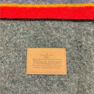 Pendleton Home Collection Wool Blanket Gray with Multicolor Stripes 90x76